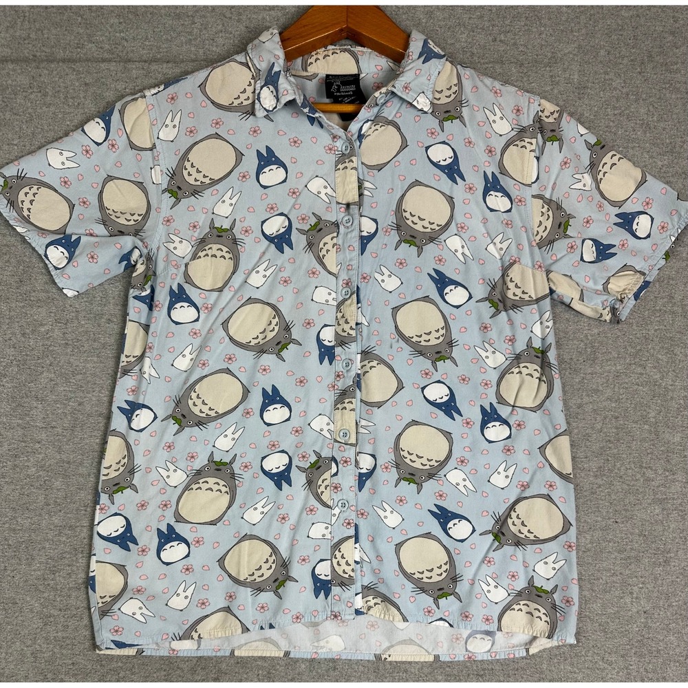 Her Universe My Neighbor Totoro Button Down Shirt SM Blue Studio Ghibli Top
